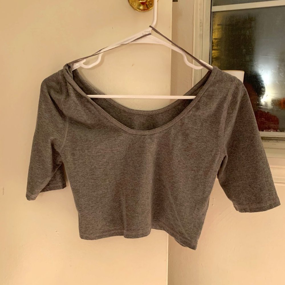 Grey Mid-Sleeve T-Shirt
